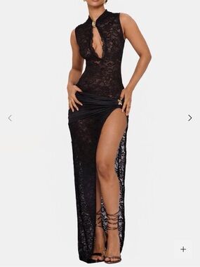 Onyx black lace dress